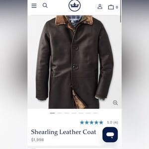 Peter Millar Collection Cortina Shearling Jacket Small | Color: Brown